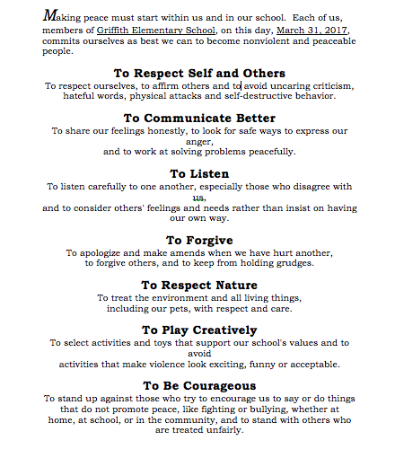  Griffith Peace Pledge